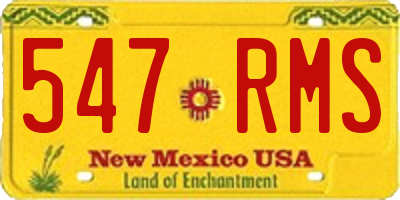 NM license plate 547RMS