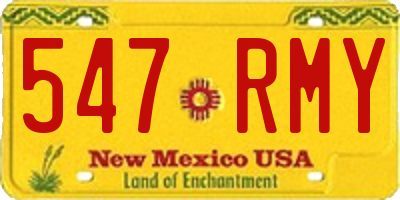 NM license plate 547RMY