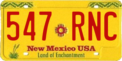 NM license plate 547RNC