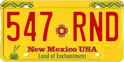 NM license plate 547RND