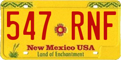 NM license plate 547RNF