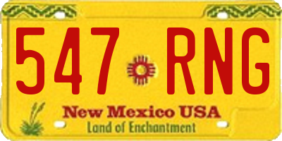 NM license plate 547RNG