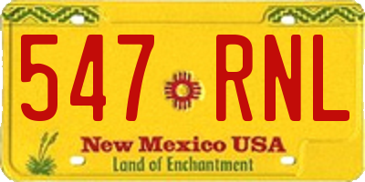 NM license plate 547RNL