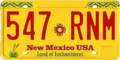 NM license plate 547RNM