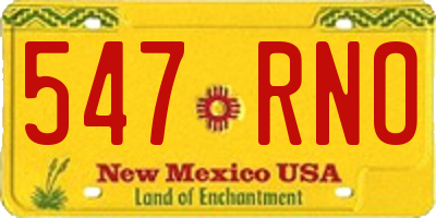 NM license plate 547RNO