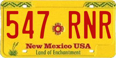 NM license plate 547RNR