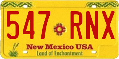 NM license plate 547RNX