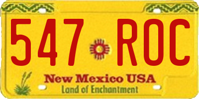 NM license plate 547ROC