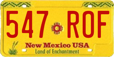 NM license plate 547ROF