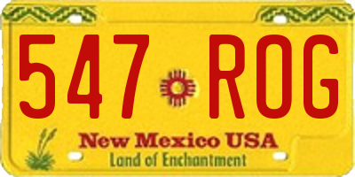 NM license plate 547ROG