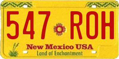 NM license plate 547ROH