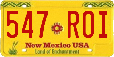 NM license plate 547ROI