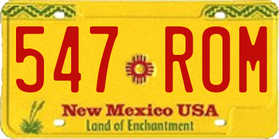 NM license plate 547ROM
