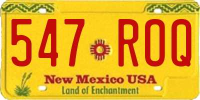 NM license plate 547ROQ