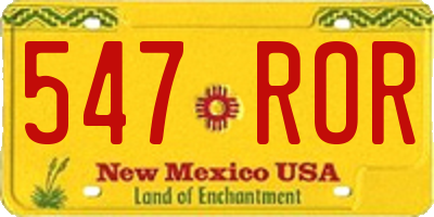 NM license plate 547ROR