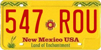NM license plate 547ROU