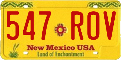NM license plate 547ROV