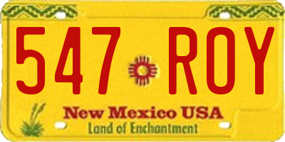 NM license plate 547ROY
