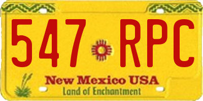 NM license plate 547RPC