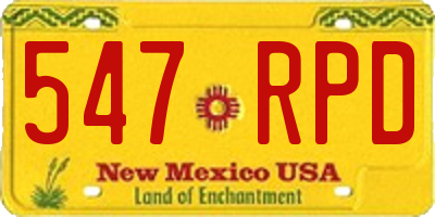 NM license plate 547RPD