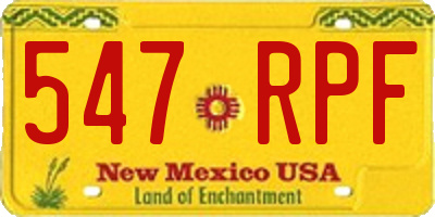 NM license plate 547RPF
