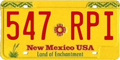 NM license plate 547RPI
