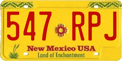 NM license plate 547RPJ