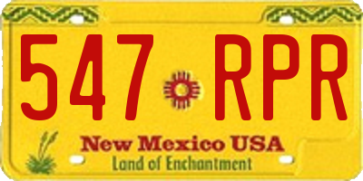 NM license plate 547RPR