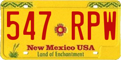 NM license plate 547RPW