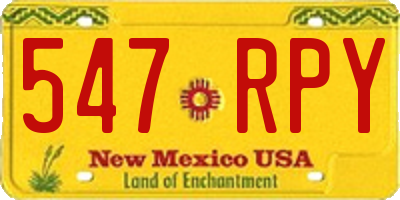NM license plate 547RPY