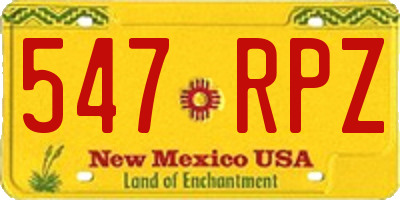 NM license plate 547RPZ