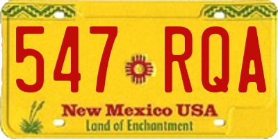 NM license plate 547RQA