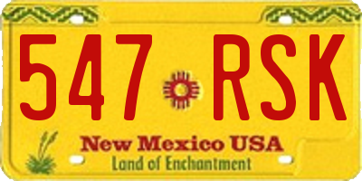 NM license plate 547RSK
