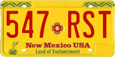 NM license plate 547RST