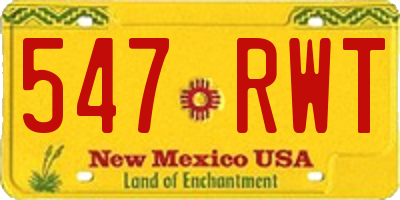 NM license plate 547RWT