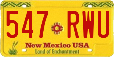 NM license plate 547RWU