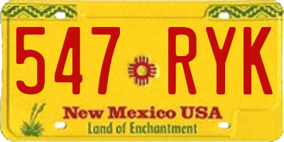 NM license plate 547RYK