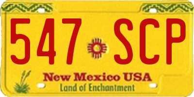 NM license plate 547SCP