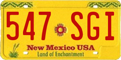 NM license plate 547SGI