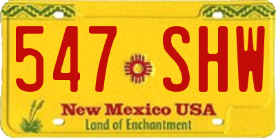 NM license plate 547SHW