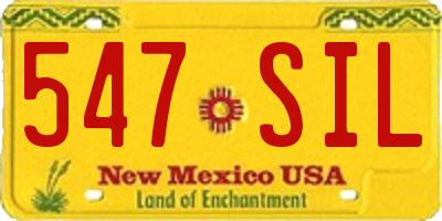 NM license plate 547SIL
