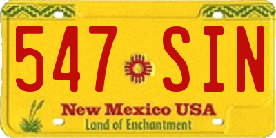 NM license plate 547SIN