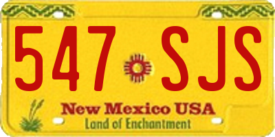 NM license plate 547SJS