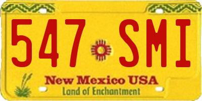 NM license plate 547SMI