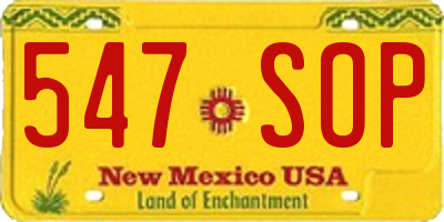NM license plate 547SOP