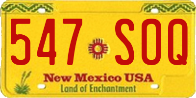 NM license plate 547SOQ