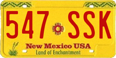 NM license plate 547SSK