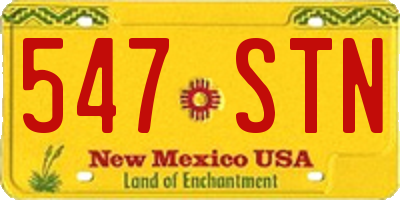 NM license plate 547STN