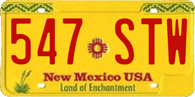 NM license plate 547STW