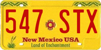 NM license plate 547STX